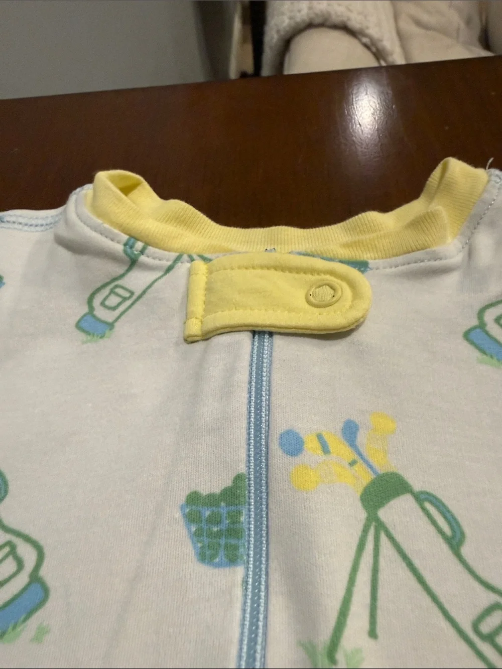The Beaufort Bonnet Company Light Blue One-Piece Golf Print Pajama